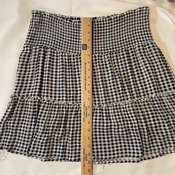 Hippie Rose Skirt Black & White Check XL Elastic waist New no tags - Picture 12 of 14